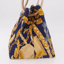 LOEWE Shoulder Bag Canvas Blue Gold Auth bs35981A-3