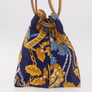 LOEWE Shoulder Bag Canvas Blue Gold Auth bs35981A-4
