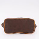 MCM Vicetos Logogram Hand Bag Nylon Brown Gold Auth bs35982A-10
