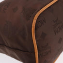 MCM Vicetos Logogram Hand Bag Nylon Brown Gold Auth bs35982A-11