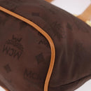 MCM Vicetos Logogram Hand Bag Nylon Brown Gold Auth bs35982A-12