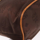 MCM Vicetos Logogram Hand Bag Nylon Brown Gold Auth bs35982A-13