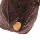 MCM Vicetos Logogram Hand Bag Nylon Brown Gold Auth bs35982A-16