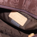 MCM Vicetos Logogram Hand Bag Nylon Brown Gold Auth bs35982A-17