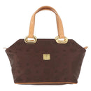 MCM Vicetos Logogram Hand Bag Nylon Brown Gold Auth bs35982A-2