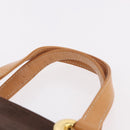 MCM Vicetos Logogram Hand Bag Nylon Brown Gold Auth bs35982A-8