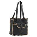 BURBERRY Nova Check Shoulder Bag Leather Canvas Beige Black Auth bs35984A-1