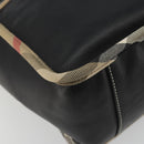BURBERRY Nova Check Shoulder Bag Leather Canvas Beige Black Auth bs35984A-11