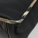 BURBERRY Nova Check Shoulder Bag Leather Canvas Beige Black Auth bs35984A-12