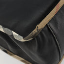 BURBERRY Nova Check Shoulder Bag Leather Canvas Beige Black Auth bs35984A-13