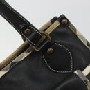 BURBERRY Nova Check Shoulder Bag Leather Canvas Beige Black Auth bs35984A-14