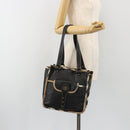 BURBERRY Nova Check Shoulder Bag Leather Canvas Beige Black Auth bs35984A-24