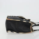 BURBERRY Nova Check Shoulder Bag Leather Canvas Beige Black Auth bs35984A-4