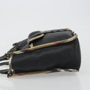 BURBERRY Nova Check Shoulder Bag Leather Canvas Beige Black Auth bs35984A-5