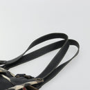 BURBERRY Nova Check Shoulder Bag Leather Canvas Beige Black Auth bs35984A-8