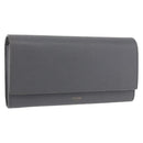 CELINE Long Wallet Leather Gray Gold Auth bs35988A-1