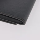 CELINE Long Wallet Leather Gray Gold Auth bs35988A-10