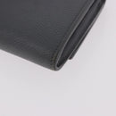 CELINE Long Wallet Leather Gray Gold Auth bs35988A-11