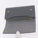 CELINE Long Wallet Leather Gray Gold Auth bs35988A-13