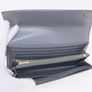 CELINE Long Wallet Leather Gray Gold Auth bs35988A-14