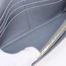 CELINE Long Wallet Leather Gray Gold Auth bs35988A-16