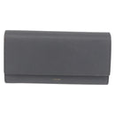 CELINE Long Wallet Leather Gray Gold Auth bs35988A-2