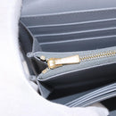 CELINE Long Wallet Leather Gray Gold Auth bs35988A-21