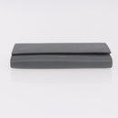 CELINE Long Wallet Leather Gray Gold Auth bs35988A-7