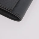 CELINE Long Wallet Leather Gray Gold Auth bs35988A-8