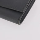 CELINE Long Wallet Leather Gray Gold Auth bs35988A-9