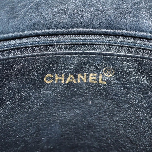 CHANEL COCO Mark Chain Tote Bag Leather Black Gold CC Auth bs35989V