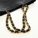 CHANEL COCO Mark Chain Tote Bag Leather Black Gold CC Auth bs35989V-7