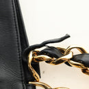 CHANEL COCO Mark Chain Tote Bag Leather Black Gold CC Auth bs35989V-9