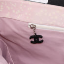 CHANEL Hand Bag Canvas Pink Silver CC Auth bs35992A-21