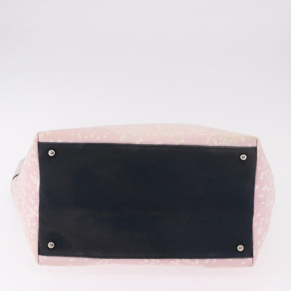 CHANEL Hand Bag Canvas Pink Silver CC Auth bs35992A