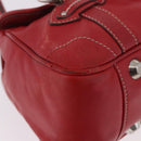 Christian Dior Hand Bag Leather Red Silver Auth bs35993-11