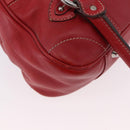 Christian Dior Hand Bag Leather Red Silver Auth bs35993-13