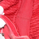 Christian Dior Hand Bag Leather Red Silver Auth bs35993-18