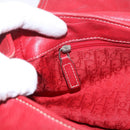 Christian Dior Hand Bag Leather Red Silver Auth bs35993-21
