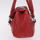 Christian Dior Hand Bag Leather Red Silver Auth bs35993-4