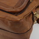 Chloe Paraty Hand Bag Leather Brown Gold Auth bs35996-9