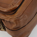 Chloe Paraty Hand Bag Leather Brown Gold Auth bs35996-14