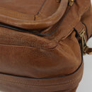 Chloe Paraty Hand Bag Leather Brown Gold Auth bs35996-15