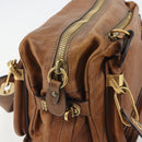 Chloe Paraty Hand Bag Leather Brown Gold Auth bs35996-10