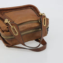 Chloe Paraty Hand Bag Leather Brown Gold Auth bs35996-7