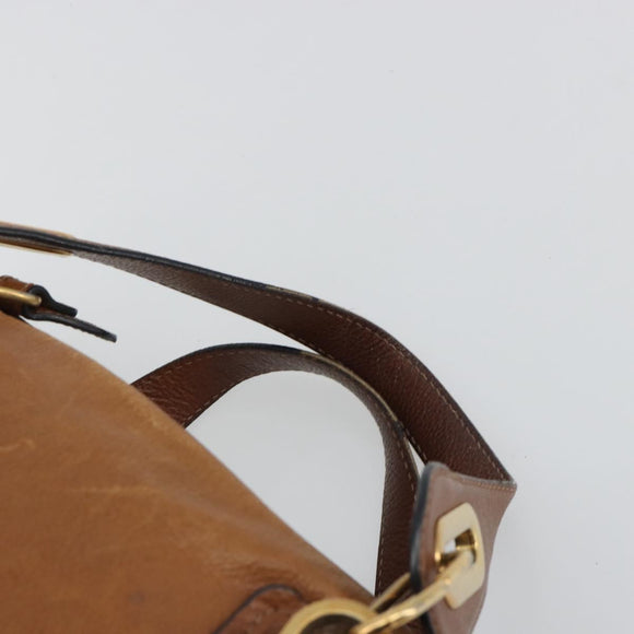 Chloe Paraty Hand Bag Leather Brown Gold Auth bs35996