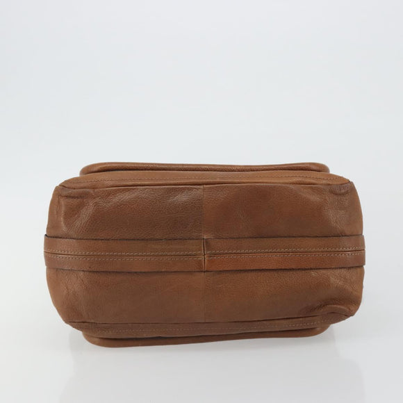Chloe Paraty Hand Bag Leather Brown Gold Auth bs35996