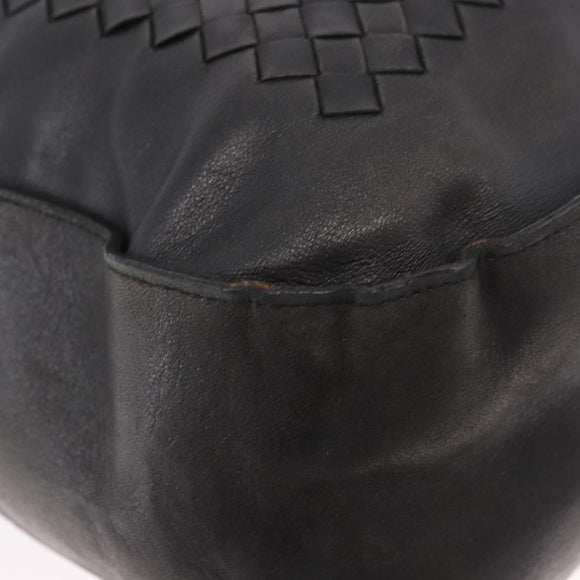 BOTTEGA VENETA INTRECCIATO Shoulder Bag Leather Black Auth bs36000