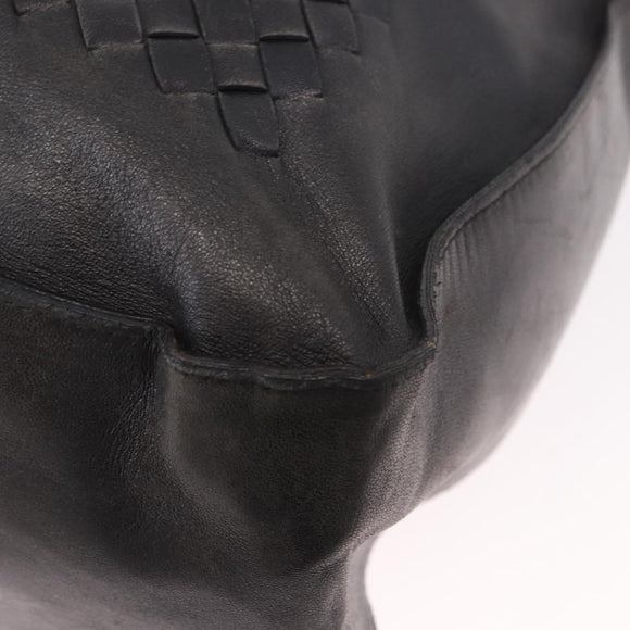 BOTTEGA VENETA INTRECCIATO Shoulder Bag Leather Black Auth bs36000