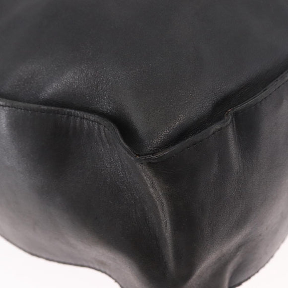 BOTTEGA VENETA INTRECCIATO Shoulder Bag Leather Black Auth bs36000